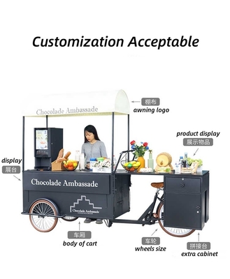 Camión de comida eléctrico triciclo con tensión personalizada y acero galvanizado de calibre pesado