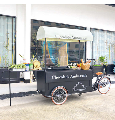Alta productividad 277*210*70cm carrito comercial de comida en triciclo para negocios móviles de alimentos