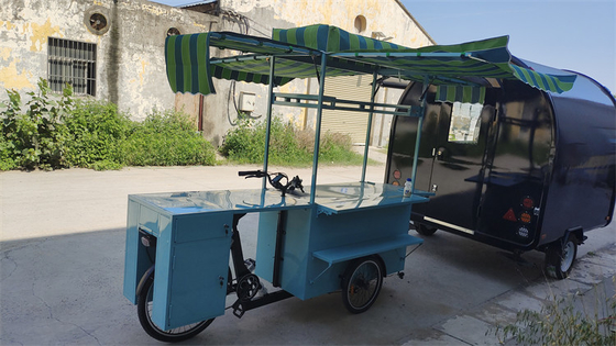 Entrega de comida rápida Carro de triciclos móviles con panel solar Ecológico y conveniente