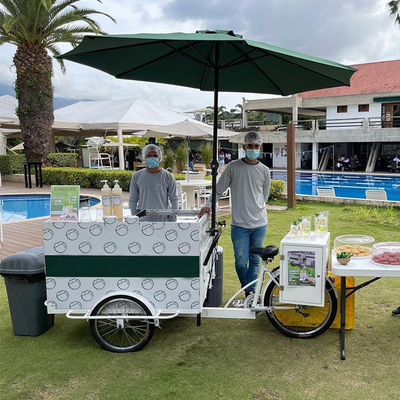 Cesto y mesa de trabajo eléctricos de carga remolque de bicicleta para el transporte móvil de alimentos