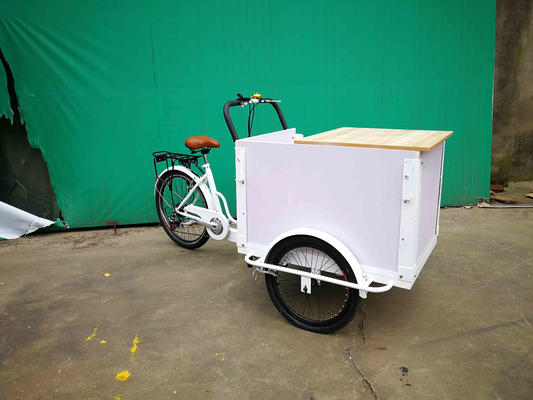 Transporte marítimo Tamaño personalizado para carritos de venta en la calle Carritos de comida Bicicleta de café