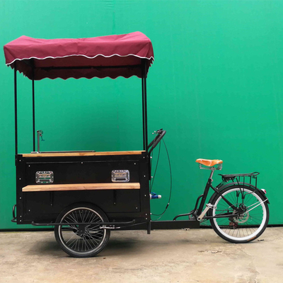Remolque de carro de café de acero inoxidable para bicicleta al aire libre y triciclo de venta callejera