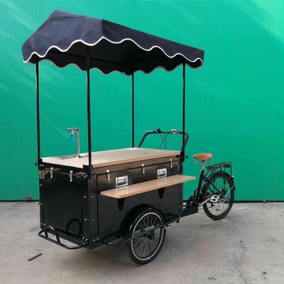 Remolque de carro de café de acero inoxidable para bicicleta al aire libre y triciclo de venta callejera