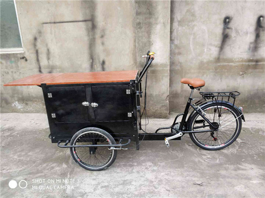 Remolque de carro de café de acero inoxidable para bicicleta al aire libre y triciclo de venta callejera