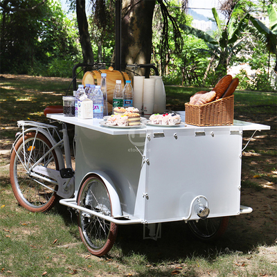 Carritos móviles de comida para bicicletas Bicicletas para frutos secos Carritos de comida con bocadillos y Carritos móviles de perritos calientes