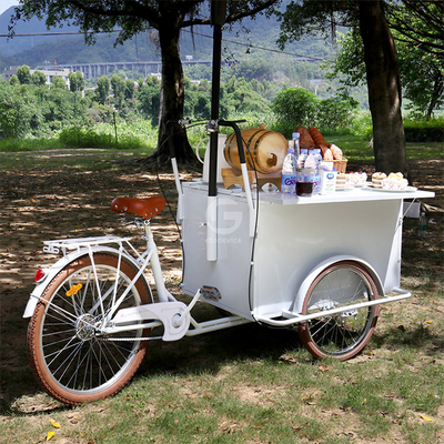 Bicicleta de café retro de 100 kg para la calle Trike de la tienda de café móvil Bicicleta del carrito de comida rápida