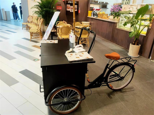 Bicicleta de café retro de 100 kg para la calle Trike de la tienda de café móvil Bicicleta del carrito de comida rápida