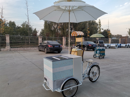 214*83*240cm Bicicleta comercial de café para bebidas calientes y té Triciclo de acero inoxidable