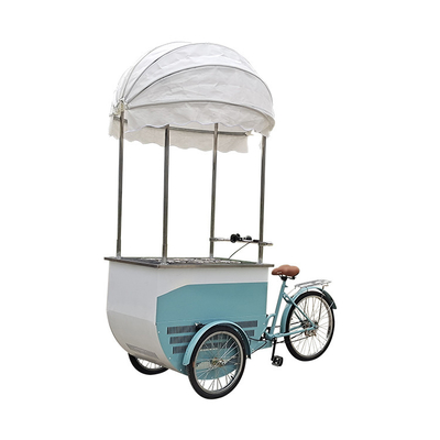 Bicicleta de helados congelador Bicicleta de comida móvil para la tienda Pollo frito hamburguesa pizza barbacoa