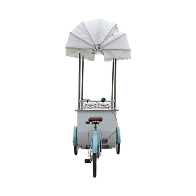 Bicicleta de helados congelador Bicicleta de comida móvil para la tienda Pollo frito hamburguesa pizza barbacoa