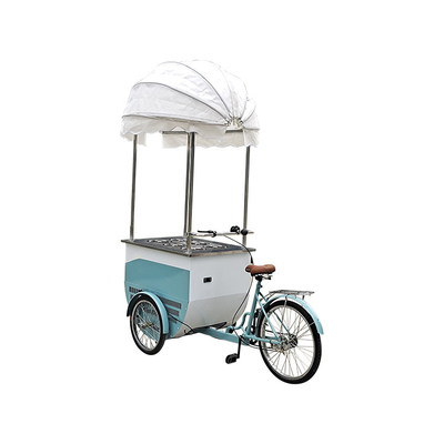Bicicleta de helados congelador Bicicleta de comida móvil para la tienda Pollo frito hamburguesa pizza barbacoa
