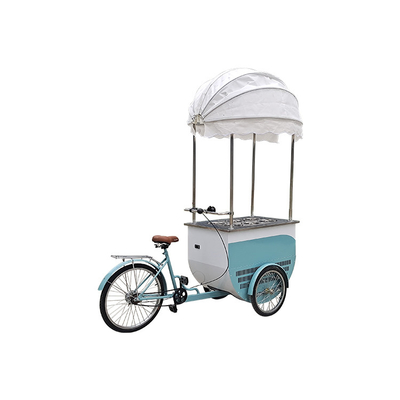 Bicicleta de helados congelador Bicicleta de comida móvil para la tienda Pollo frito hamburguesa pizza barbacoa