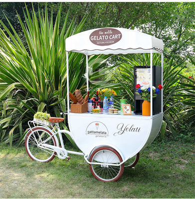 Bicicleta de café de 3 ruedas de alta productividad para el quiosco de café y té de burbuja en la calle