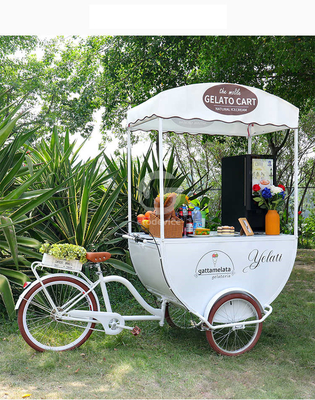Bicicleta de café de 3 ruedas de alta productividad para el quiosco de café y té de burbuja en la calle