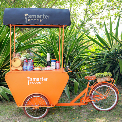 Carro de café móvil Triciclo eléctrico Snack Vending Van Food Truck barbacoa de 3 ruedas Negro