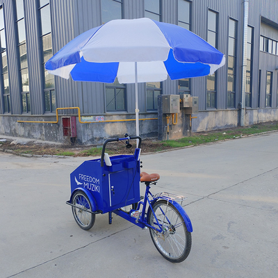 Triciclo de la calle móvil de comida rápida de venta de carro de bicicletas con equipos de cocina personalizados