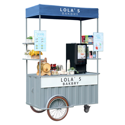 110v/220v Voltado de comida rápida al aire libre Quiosco de helados Bicicleta para venta de bocadillos al aire libre