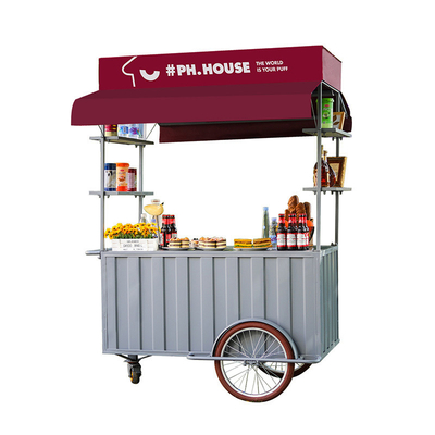 110v/220v Voltado de comida rápida al aire libre Quiosco de helados Bicicleta para venta de bocadillos al aire libre