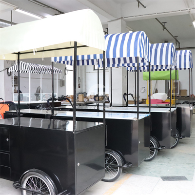 Café Vendedor eléctrico Triciclo congelador Bicicleta de negocios Carritos de helados Bicicleta 120KG