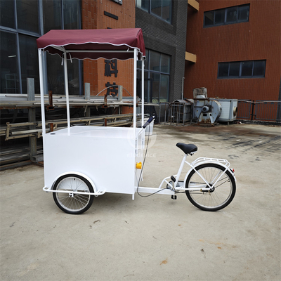 Carro de comida de calle al aire libre Mejor Cargo Móvil Eléctrico Bicicleta Remolque Triciclo de 3 ruedas con cesta delantera