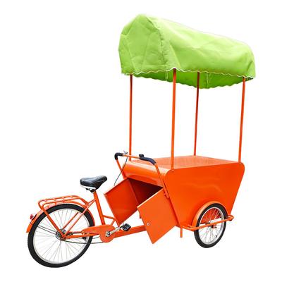 Bicicleta de venta de comida al aire libre con triciclo de carga personalizado