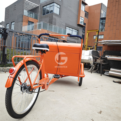 Bicicleta de venta de comida al aire libre con triciclo de carga personalizado