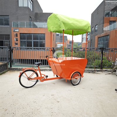 Camión de comida triciclo móvil multifuncional de venta callejera de bicicletas con paraguas