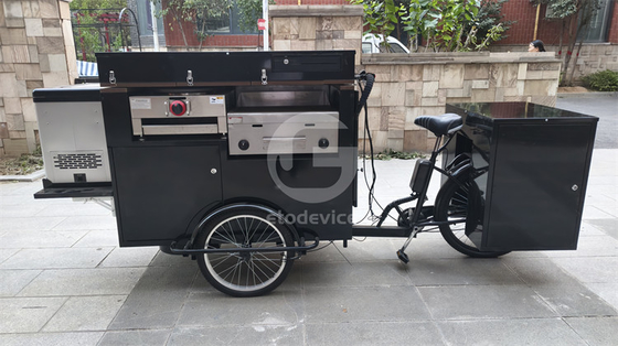 Carritos de comida en bicicleta de tres ruedas Alta productividad para la venta callejera de comida rápida