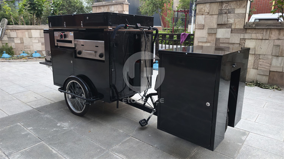 Carritos de comida callejera Carritos de crepe y bicicletas móviles de tres ruedas para plantas de fabricación