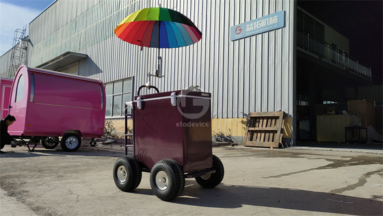 Carrito de comida de mano para venta callejera 830*650*2200mm Tamaño 220v/110v Voltagem