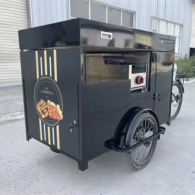 Triciclo de comida rápida móvil plegable personalizado para la venta de bocadillos de carga estándar de la UE