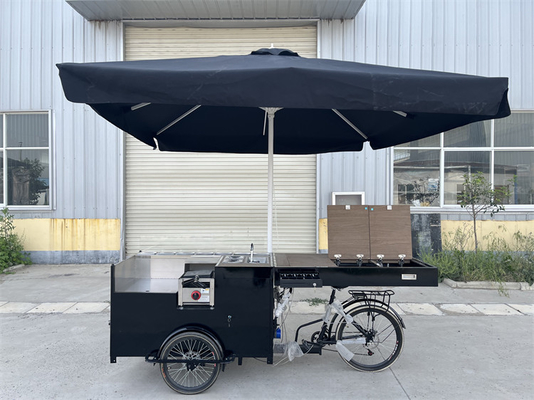 Triciclo de comida rápida móvil plegable personalizado para la venta de bocadillos de carga estándar de la UE