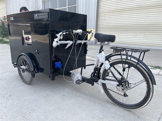 Triciclo de bebidas eléctricas móviles de color personalizado para venta de comida rápida y carrito de café