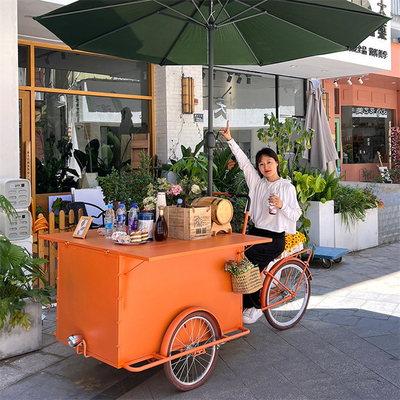 300kg Food Bike 3 ruedas Hot Dog Tricycle Carro Con Mesa Plegable para Carro de Frutas Móvil