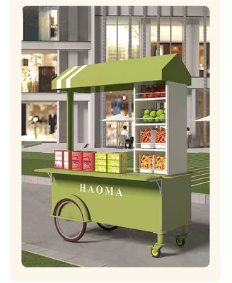 Carro de venta de alimentos multifuncional para café y helados