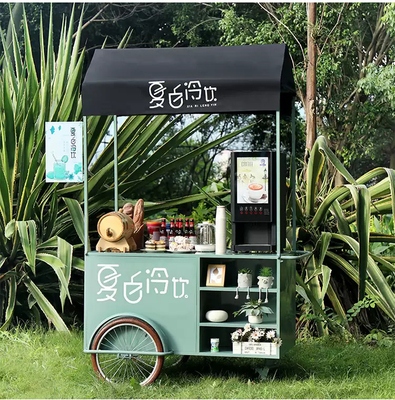 Triciclo de acero galvanizado y acero inoxidable de rendimiento estable para entrega de alimentos