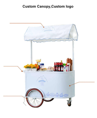 Ice Cream Tricycle Carrito de empuje portátil para golosinas congeladas