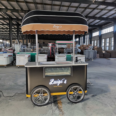 pequeño carrito de helados con congelador de helados carrito móvil de helados carrito de comida vendedor de helados