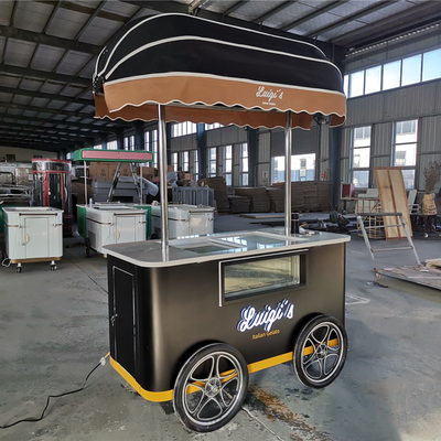 pequeño carrito de helados con congelador de helados carrito móvil de helados carrito de comida vendedor de helados