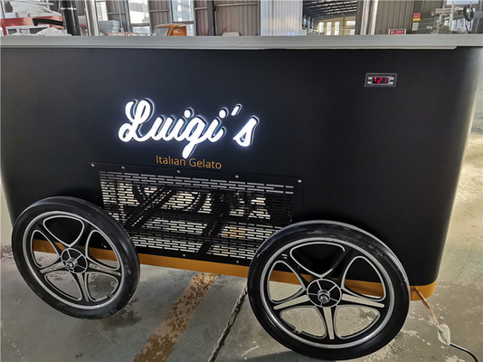 pequeño carrito de helados con congelador de helados carrito móvil de helados carrito de comida vendedor de helados
