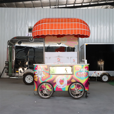 2023 Nuevo diseño de café triciclo bicicleta carreta de alimentos para negocios móviles Carreta de helados Bicicleta de helado
