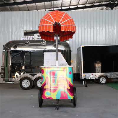 2023 Nuevo diseño de café triciclo bicicleta carreta de alimentos para negocios móviles Carreta de helados Bicicleta de helado