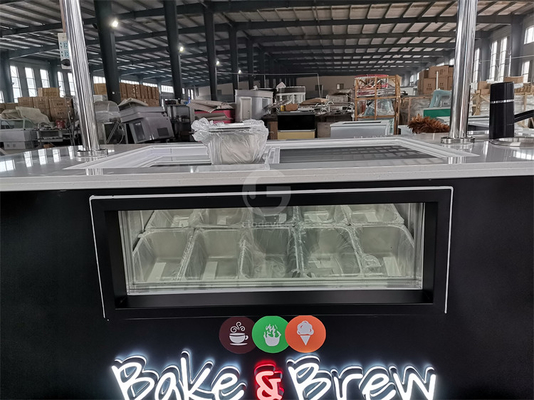 Nuevo estilo Carro móvil de helados duros con luz LED Italia Carro de helados de buena calidad Carro de helados con CE