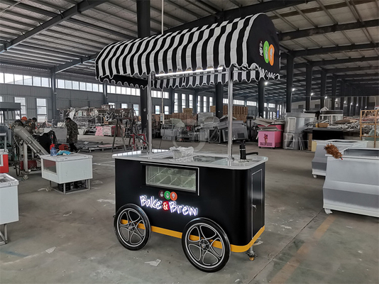 Nuevo estilo Carro móvil de helados duros con luz LED Italia Carro de helados de buena calidad Carro de helados con CE