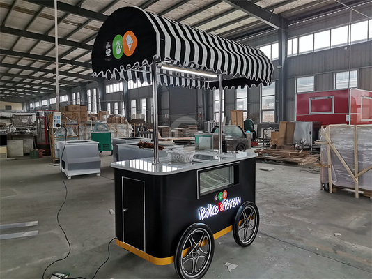 Nuevo estilo Carro móvil de helados duros con luz LED Italia Carro de helados de buena calidad Carro de helados con CE