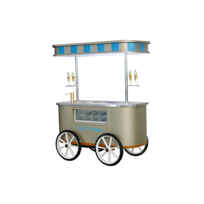 Carro de helados Mini móvil con carro de venta de congelador