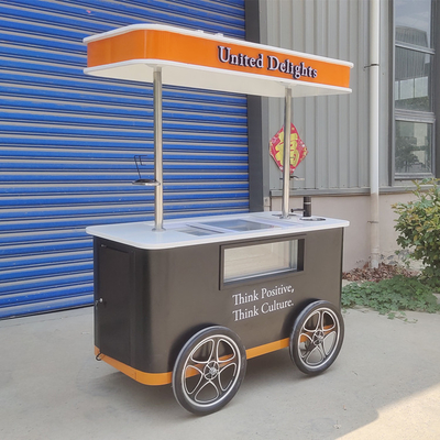 Gelato eléctrico Push Food Mano Push Frío Popsicle Playa congelador Carrito de helados