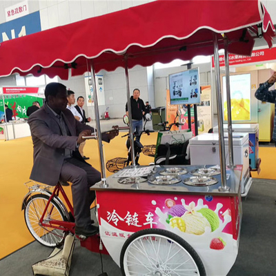 Venta de fábrica de mano empujar helado Popsicle Carrito de helados de comida de venta de bicicleta