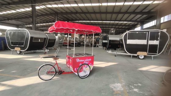 Venta de fábrica de mano empujar helado Popsicle Carrito de helados de comida de venta de bicicleta