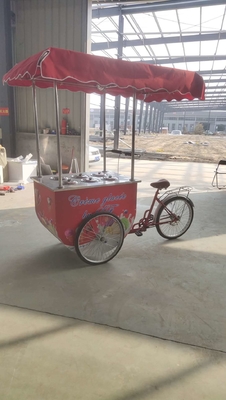 Venta de fábrica de mano empujar helado Popsicle Carrito de helados de comida de venta de bicicleta